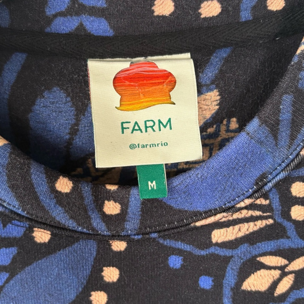 FARM Rio Blue Macaw Forest Sweatshirt, Size M, Women’s EUC @farmrio - Picture 7 of 10